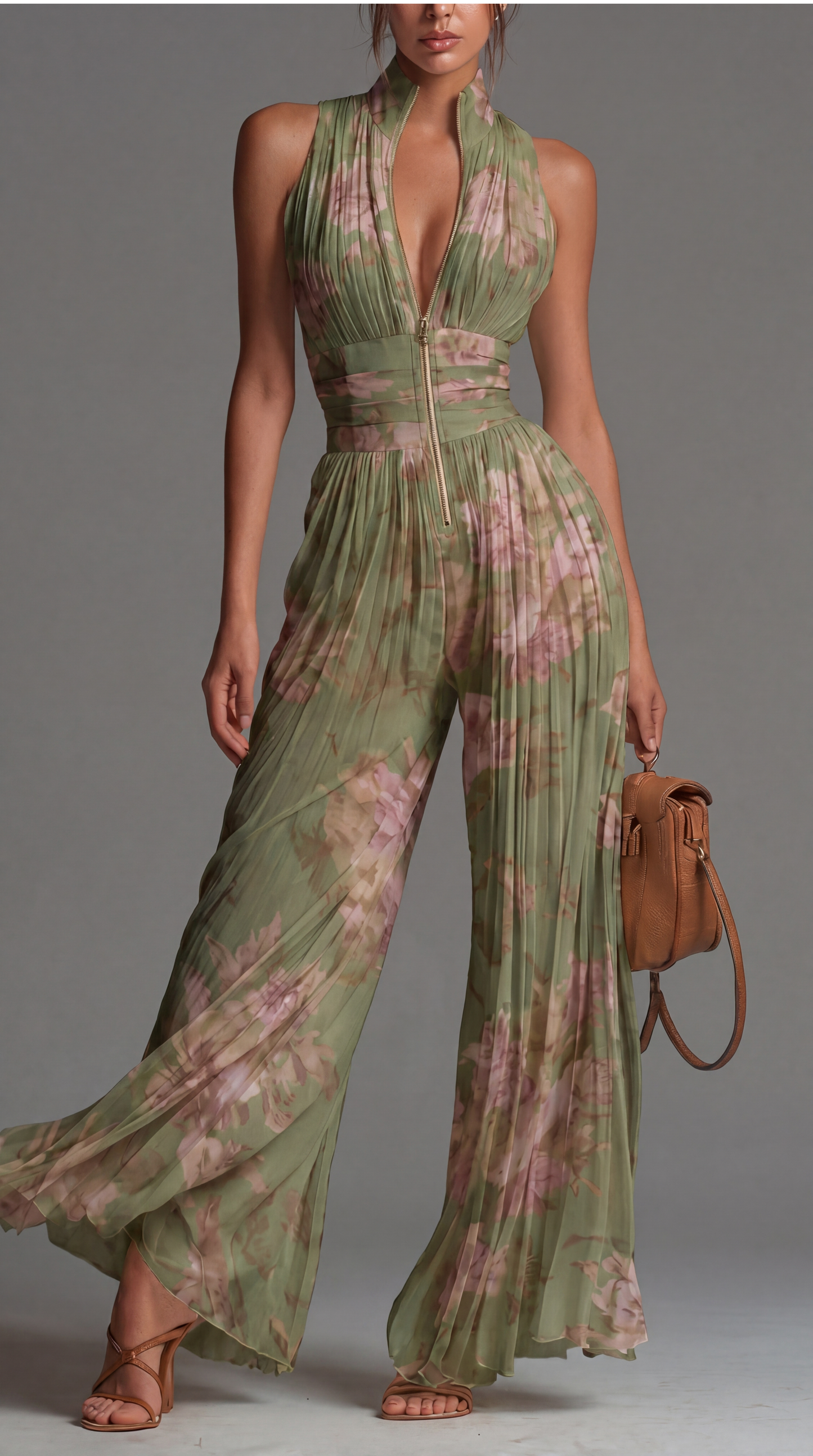 Combinaison plissée en chiffon fleuri • S1