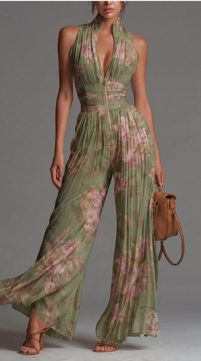 Combinaison plissée en chiffon fleuri • S1