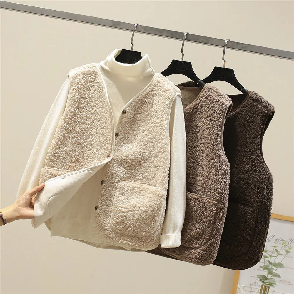 Gilet Cardigan Sans Manches Classique LALUNA