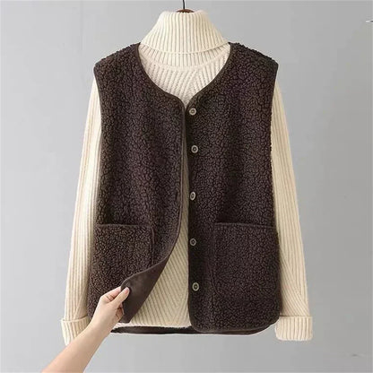 Gilet Cardigan Sans Manches Classique LALUNA