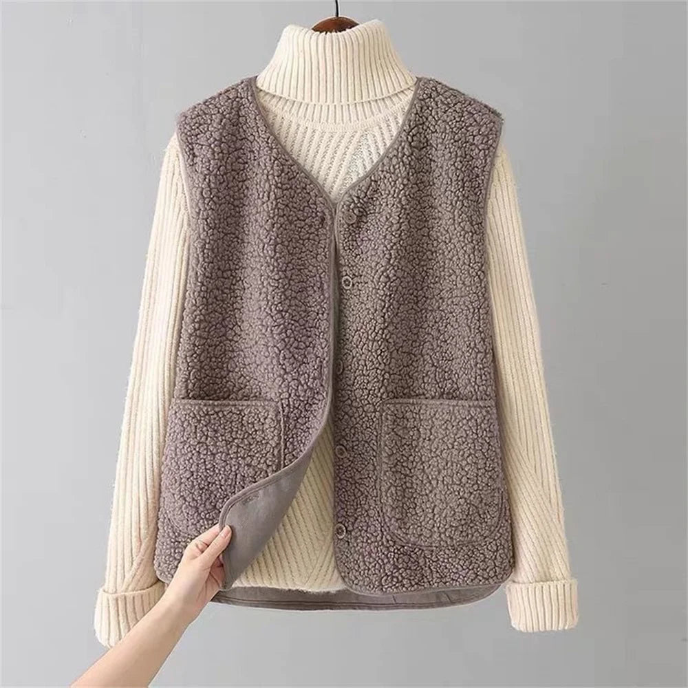Gilet Cardigan Sans Manches Classique LALUNA