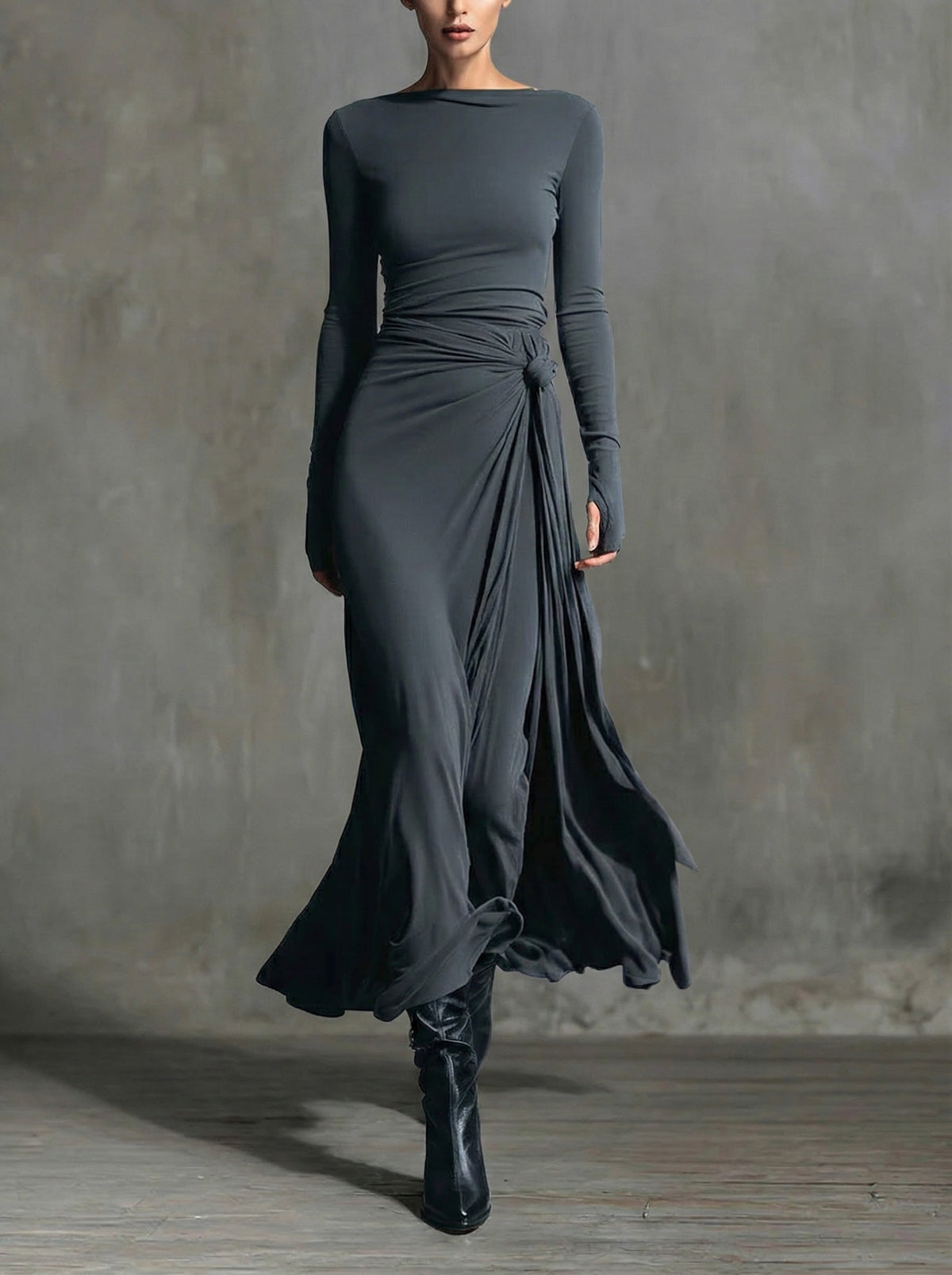 Naiara | Robe longue nouée sur le côté
