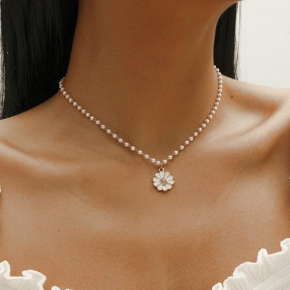 CANDELA | Collier pendentif marguerite et perle
