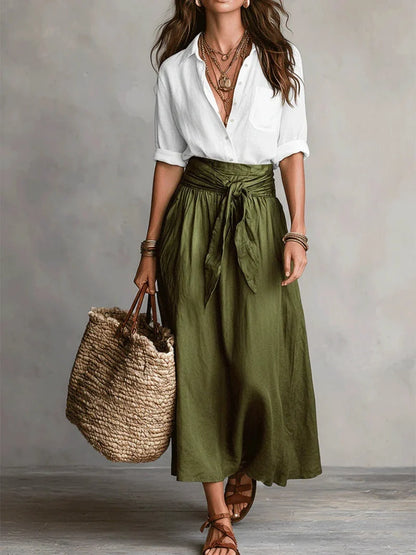 Ensemble ROMY – Chemise & Jupe Nouée
