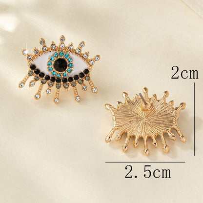 Boucles d'oreilles œil maléfique en strass