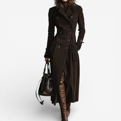 Trench-coat croisé ceinturé longline