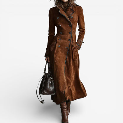 Trench-coat croisé ceinturé longline