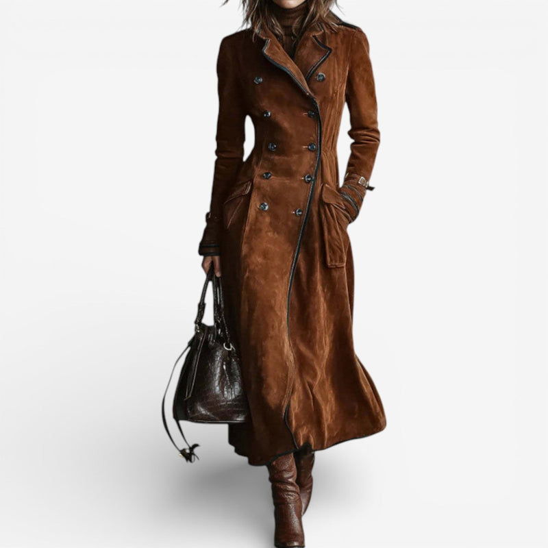 Trench-coat croisé ceinturé longline