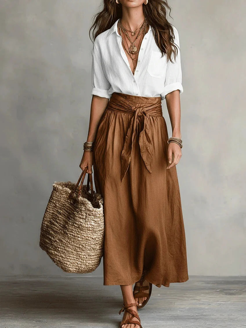 Ensemble ROMY – Chemise & Jupe Nouée