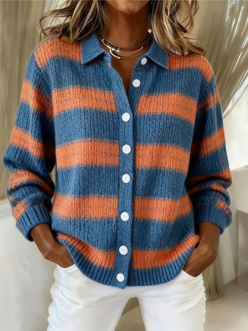 Cardigan Rayé en Maille LIVIA