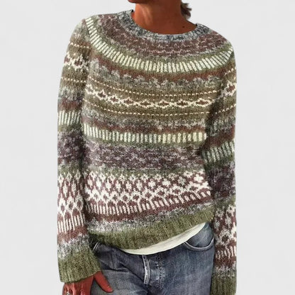 Cilla | Pull à empiècement jacquard Fair Isle