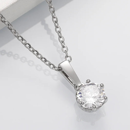 SELENE | Collier pendentif classique en zircon