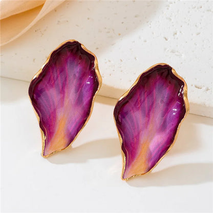 Boucles d'oreilles pendantes en pétales voyantes