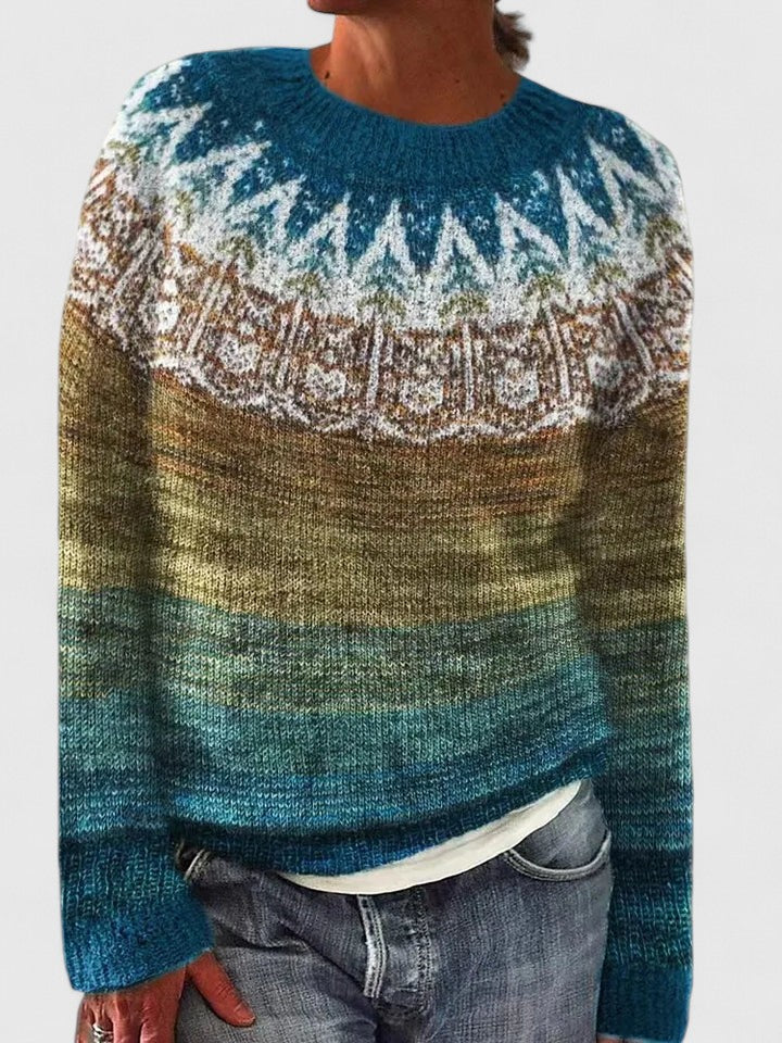 Cilla | Pull à empiècement jacquard Fair Isle
