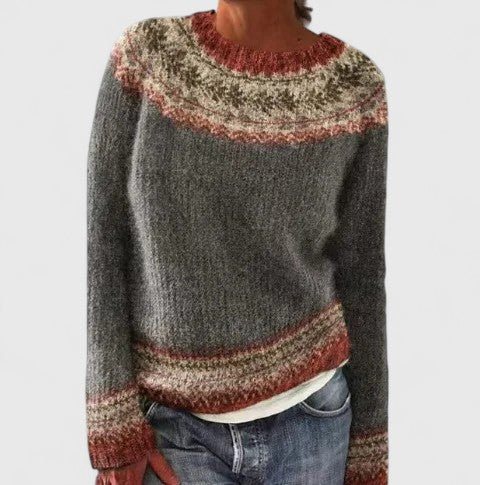 Cilla | Pull à empiècement jacquard Fair Isle