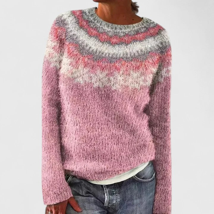 Cilla | Pull à empiècement jacquard Fair Isle