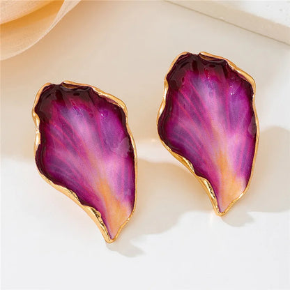 Boucles d'oreilles pendantes en pétales voyantes