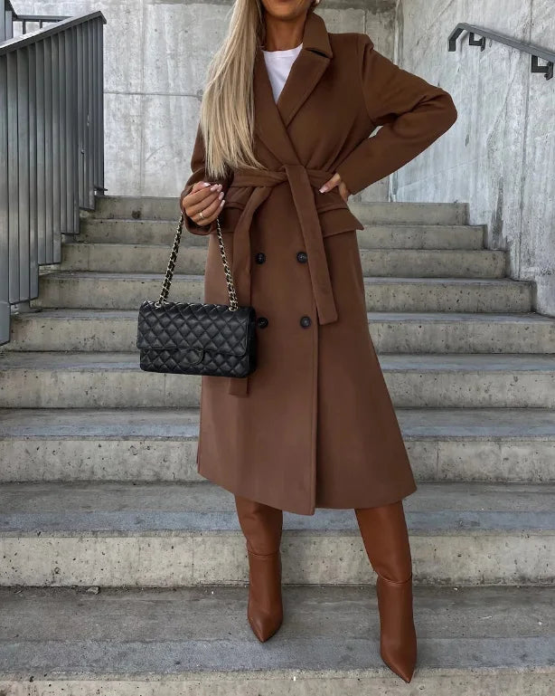 Manteau longline boutonné à revers