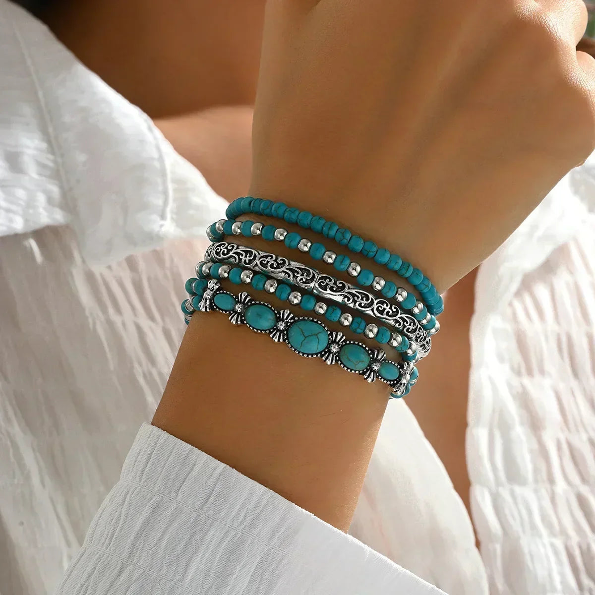 MAËLYS | Bracelet multirang turquoise raffiné