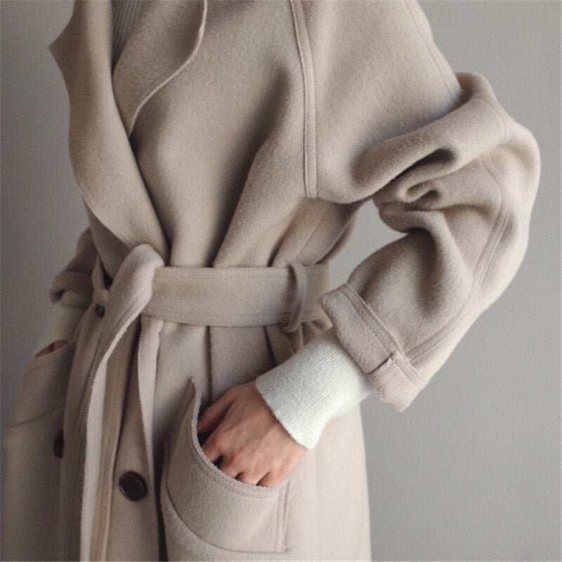 Trench-coat classique croisé ceinturé