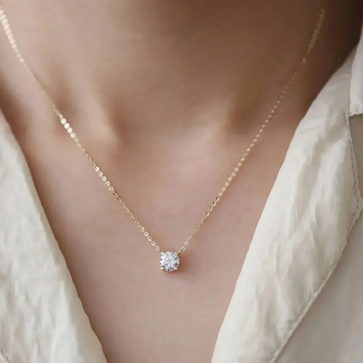 ELVIRA | Collier argent plaqué or et zircon