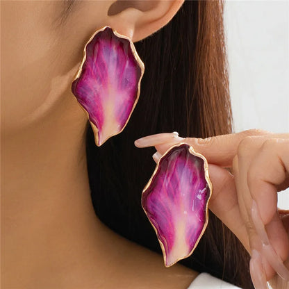 Boucles d'oreilles pendantes en pétales voyantes