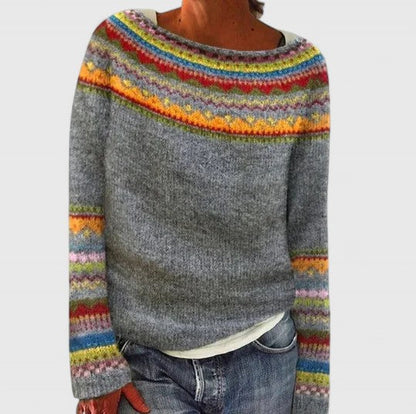 Cilla | Pull à empiècement jacquard Fair Isle