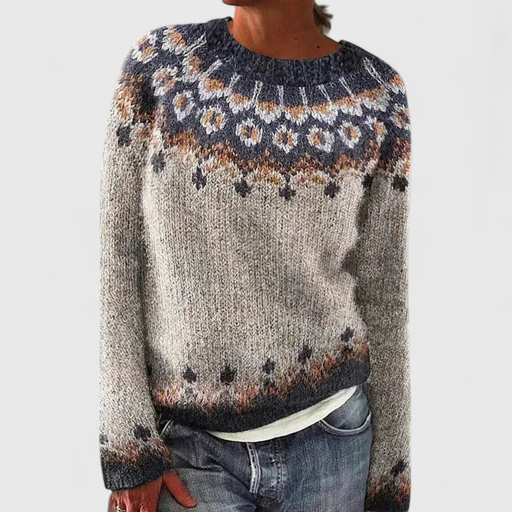 Cilla | Pull à empiècement jacquard Fair Isle