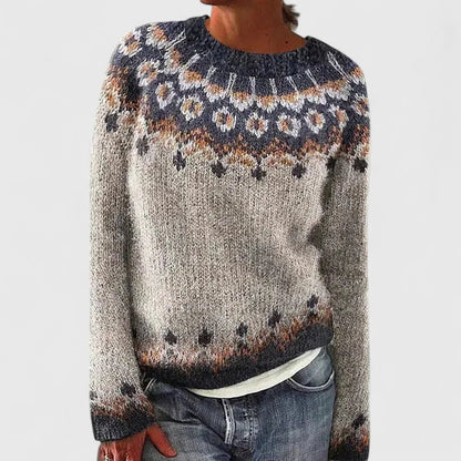 Cilla | Pull à empiècement jacquard Fair Isle