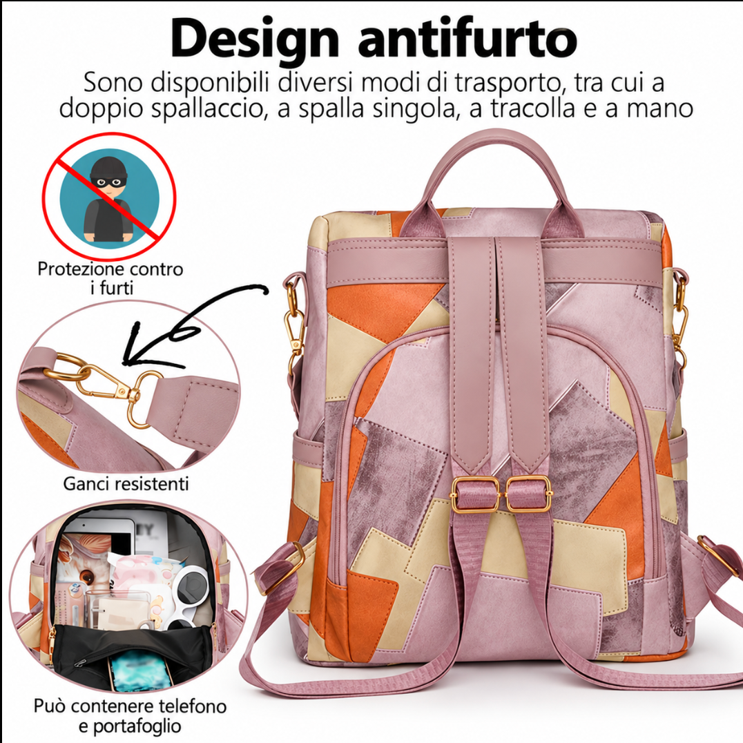 MARZIA | Sac à dos antivol à carreaux