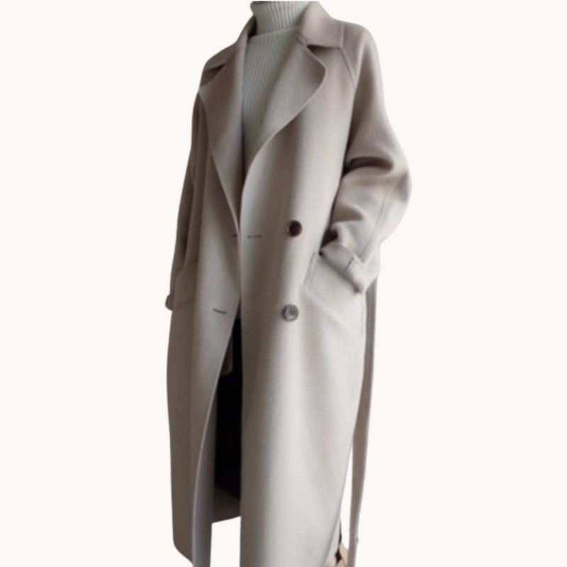 Trench-coat classique croisé ceinturé
