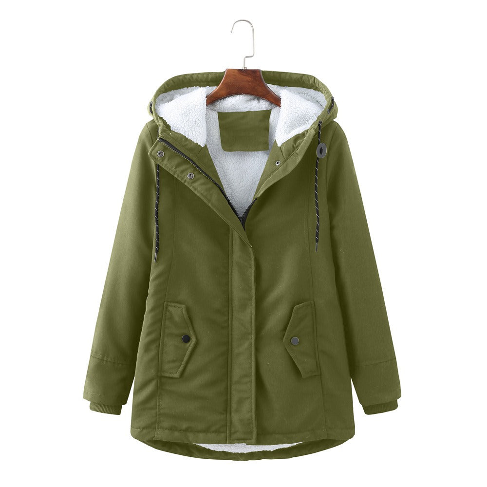 Longue parka matelassée à capuche