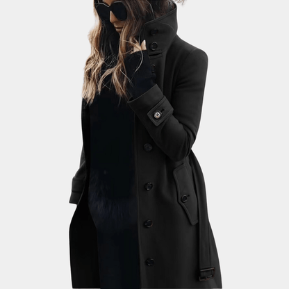 Trench-coat chaud croisé ceinturé