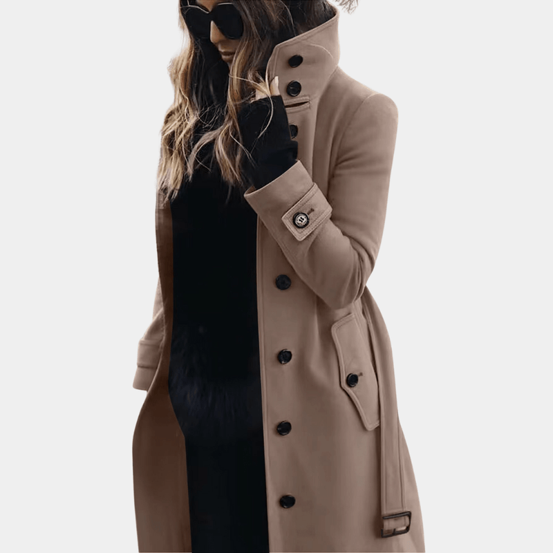 Trench-coat chaud croisé ceinturé