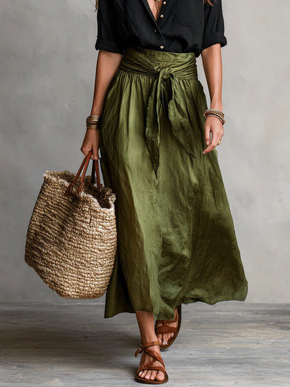 Camilla | Ensemble mi-long à taille nouée