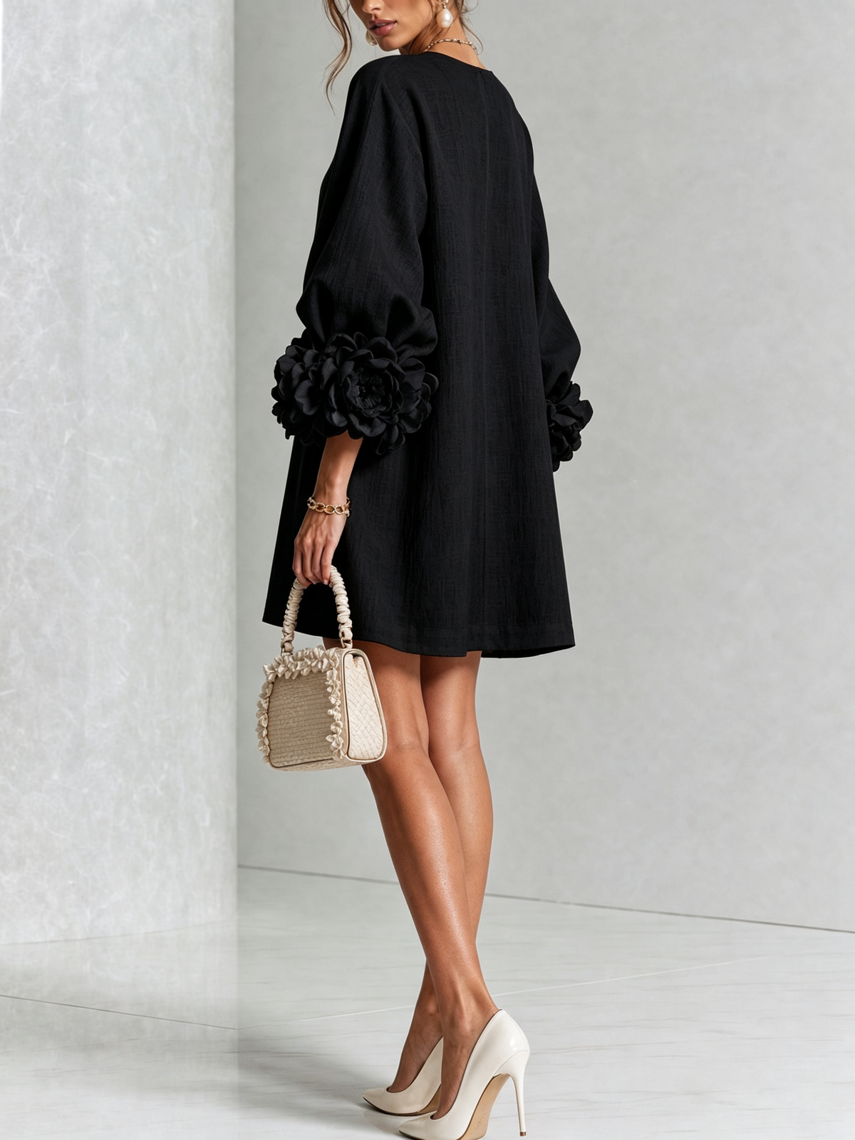 Florence | Robe courte fleurie à boutonnage devant
