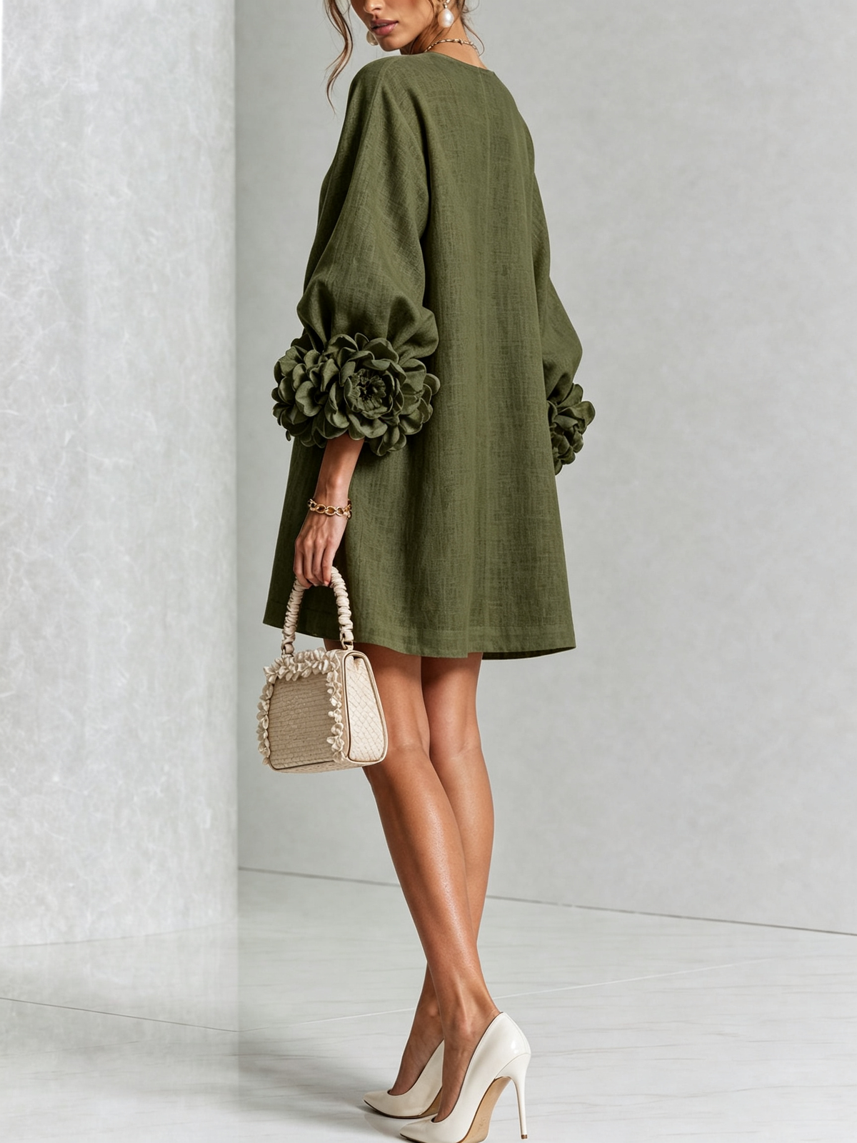 Florence | Robe courte fleurie à boutonnage devant