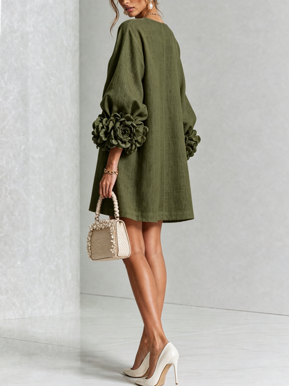 Florence | Robe courte fleurie à boutonnage devant