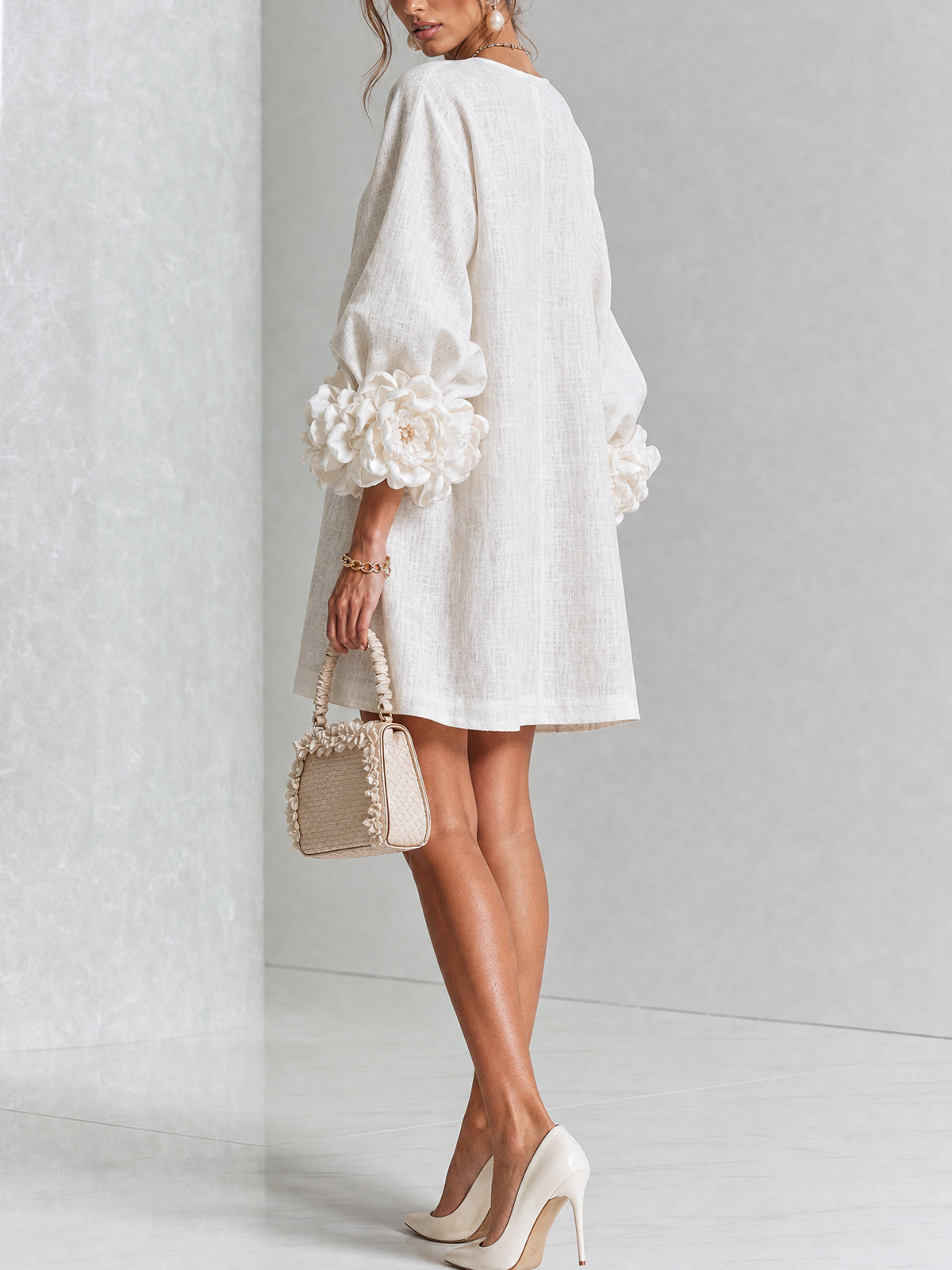 Florence | Robe courte fleurie à boutonnage devant