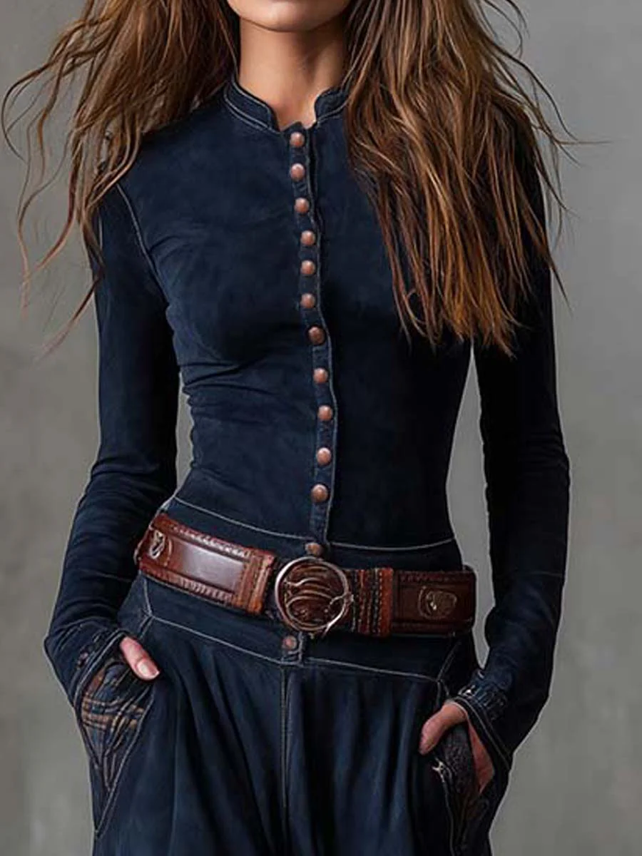 Elisa | Robe longue en suédine avec ceinture