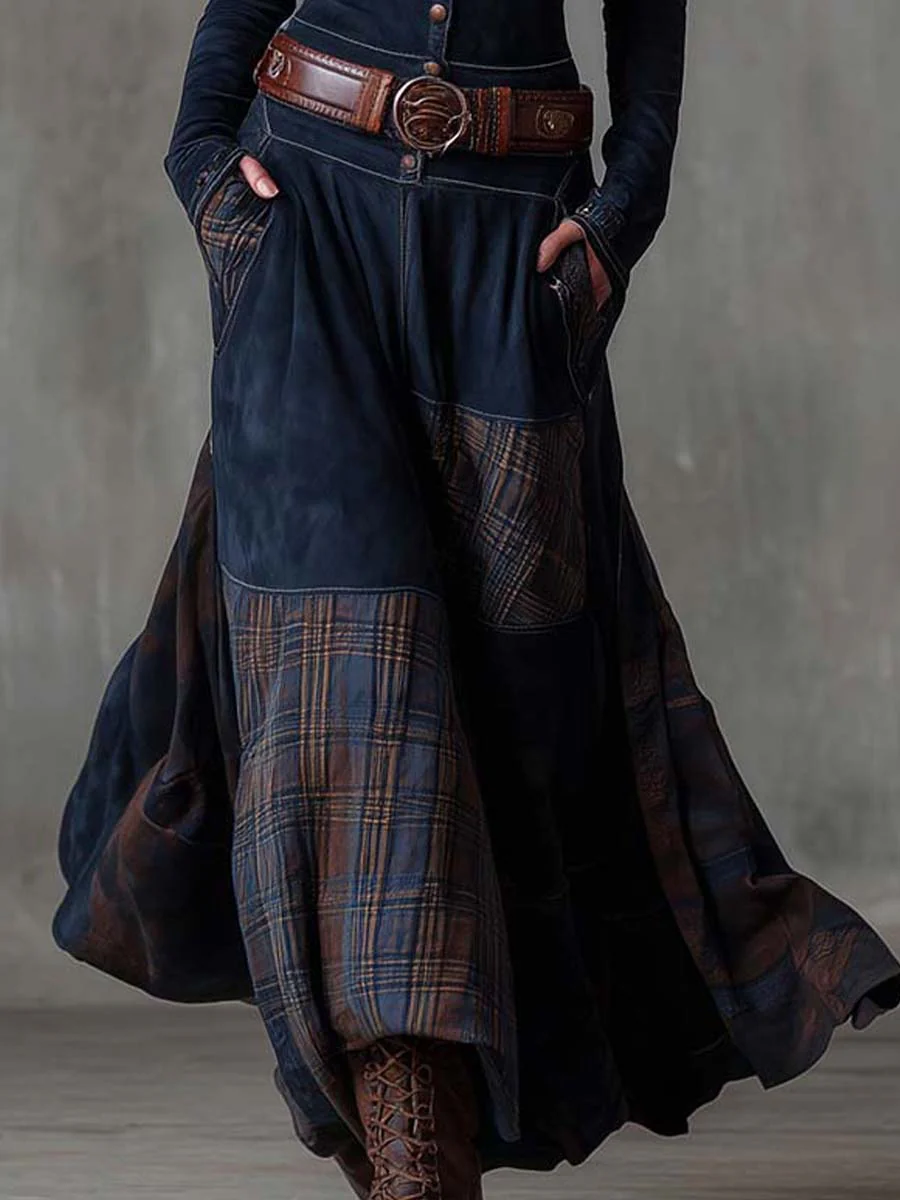 Elisa | Robe longue en suédine avec ceinture