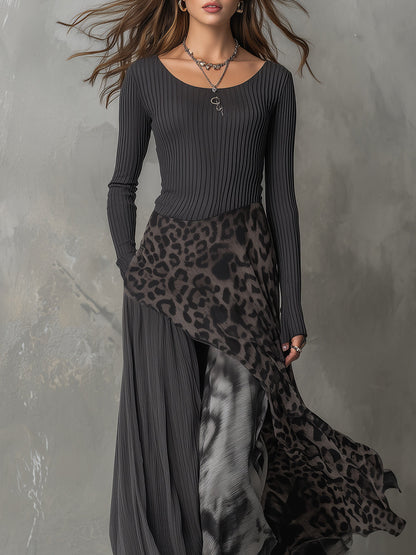 Martina | Robe longue de style bohème à imprimé léopard • S1