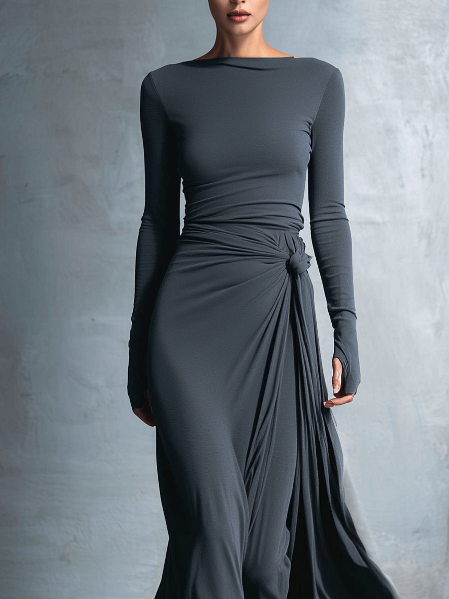 Naiara | Robe longue nouée sur le côté