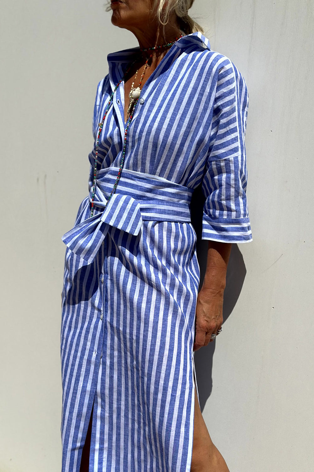 Sophia | Robe chemise rayée intemporelle, élégante et confortable