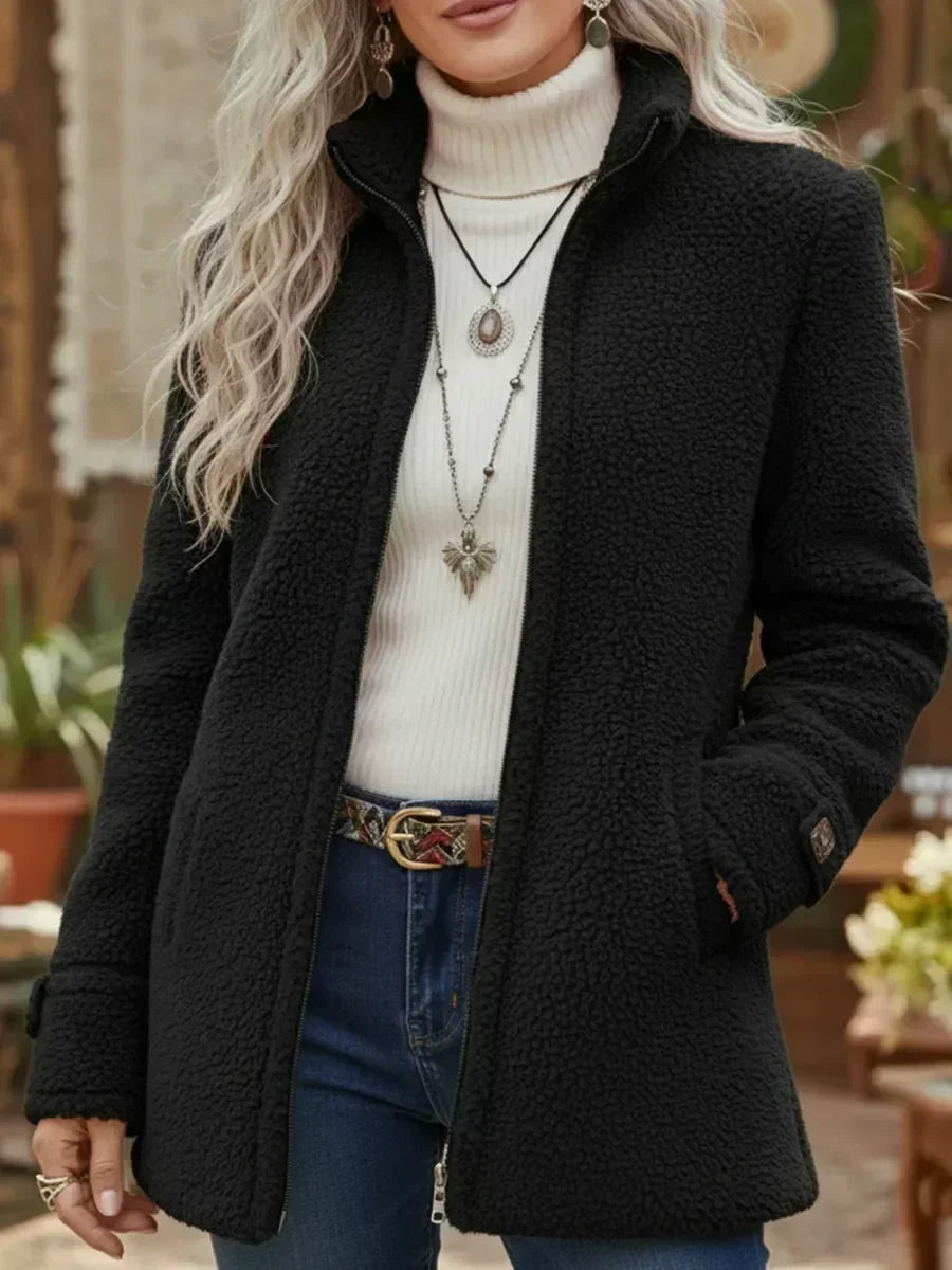 Judith | Veste zippée cosy à col montant