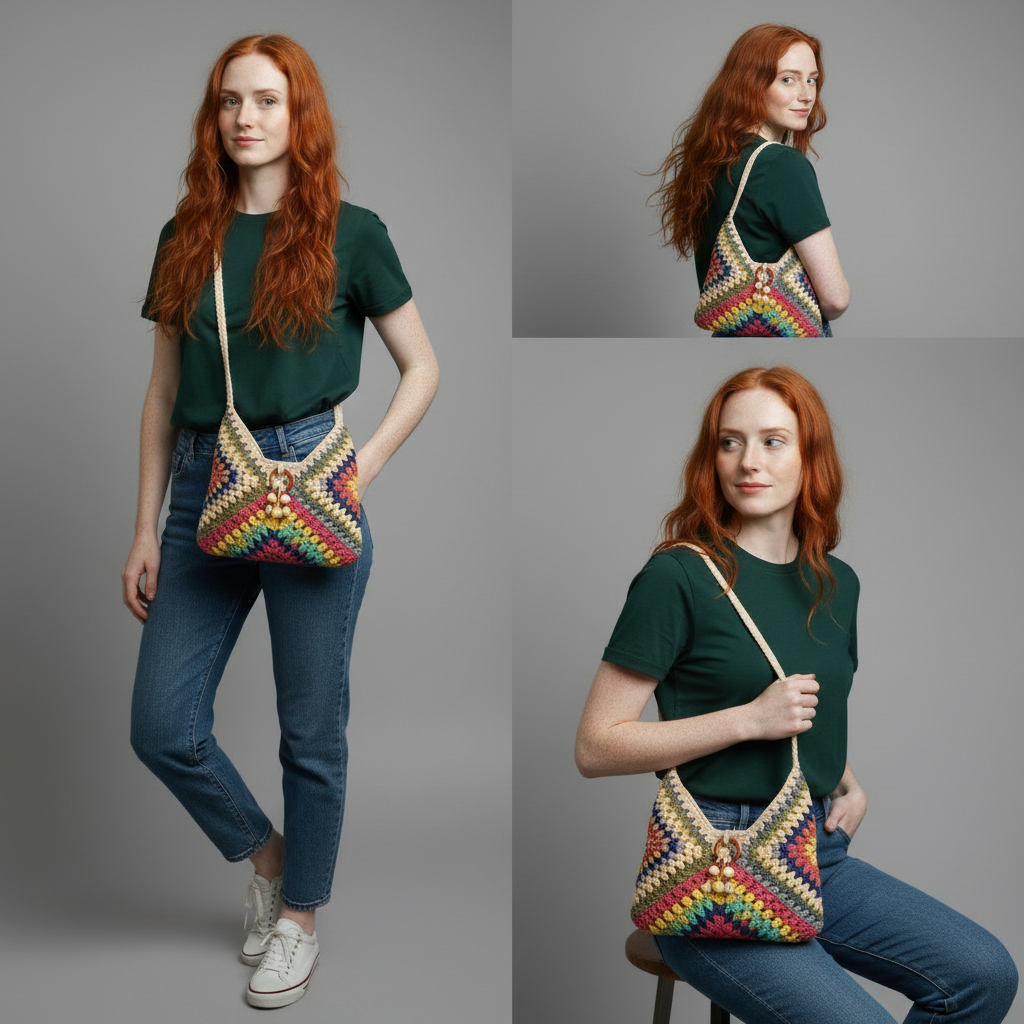 Grand sac crocheté Noelle
