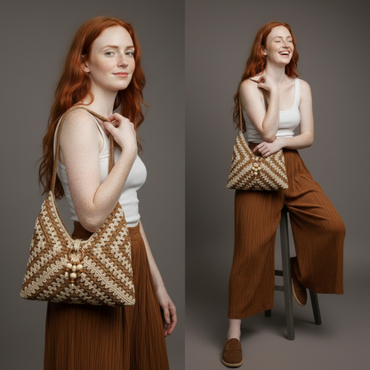 Grand sac crocheté Noelle