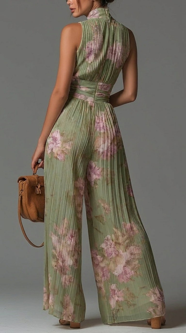 Combinaison plissée en chiffon fleuri • S1