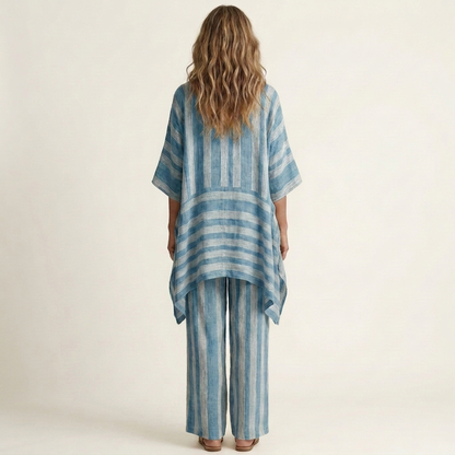 Kiara | Ensemble deux pièces rayé en coton-lin
