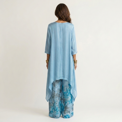 Cariola | Ensemble deux pièces coton-soie à tunique asymétrique